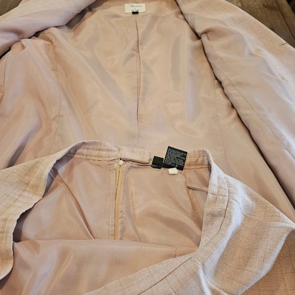 Women's Collections for Le Suit Pink Plaid Skirt Suit, Size 16 - Picture 8 of 8